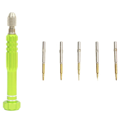 JF-6688 5 in 1 Metal Multi-purpose Pen Style Screwdriver Set for Phone Repair(Green)-garmade.com