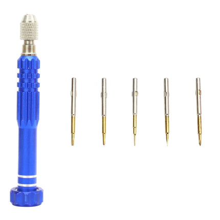 JF-6688 5 in 1 Metal Multi-purpose Pen Style Screwdriver Set for Phone Repair(Blue)-garmade.com