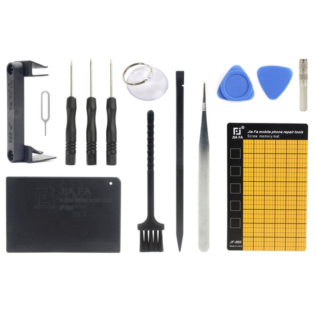JF-8147 14 in 1 Metal + Plastic iPhone Dedicated Disassemble Repair Tool Kit-garmade.com