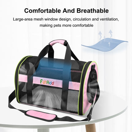 FUNADD Pet Travel Carrier Bag Shoulder Foldable Tote Bag(Pink)-garmade.com