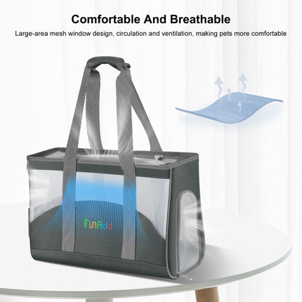 FUNADD Portable Breathable Pet Bag Outdoor Shoulder Tote Bag (Grey)-garmade.com