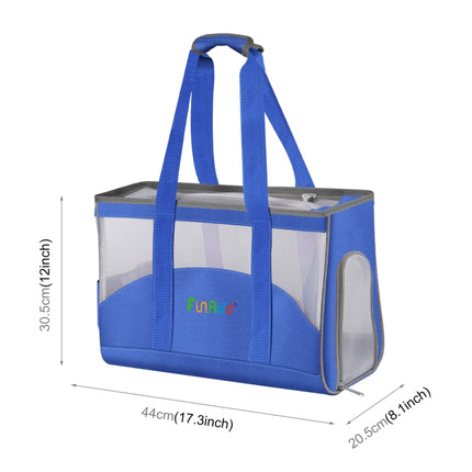 FUNADD Portable Breathable Pet Bag Outdoor Shoulder Tote Bag (Blue)-garmade.com