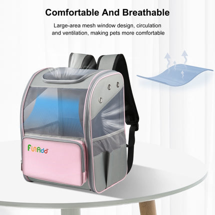 FUNADD Fold Breathable Pet Backpack Outdoor Shoulders Cat Bag (Pink)-garmade.com