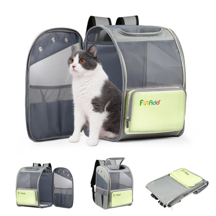 FUNADD Fold Breathable Pet Backpack Outdoor Shoulders Cat Bag(Yellow)-garmade.com