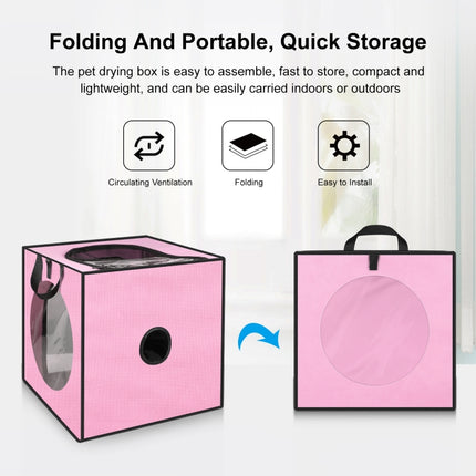 FUNADD Pet Bath Drying Box Portable Folding Dryer Cage, Suitable for Pets up to 5kg(Pink)-garmade.com