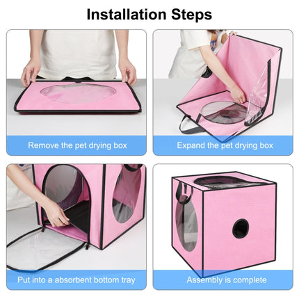 FUNADD Pet Bath Drying Box Portable Folding Dryer Cage, Suitable for Pets up to 5kg(Pink)-garmade.com