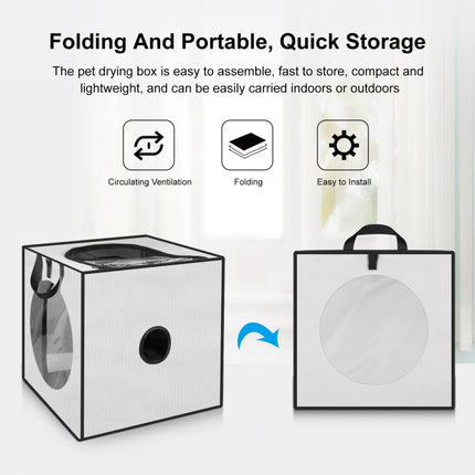 FUNADD Pet Bath Drying Box Portable Folding Dryer Cage, Suitable for Pets up to 5kg(Grey)-garmade.com