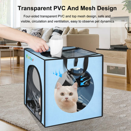 FUNADD Pet Bath Drying Box Portable Folding Dryer Cage, Suitable for Pets up to 5kg(Blue)-garmade.com