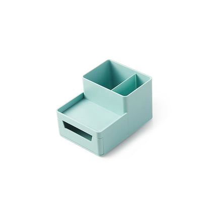 Desk-top Removable Pen Holder Stationery Box Assembly File Storage Box(Blue Green)-garmade.com