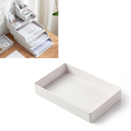 Desktop Removable Assembled Small File Storage Box(Grey White)-garmade.com