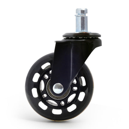 2.5 inch PU Black Transparent Wheel Suitable for Office Chair 11x22mm Mute Screw Universal Wheel-garmade.com
