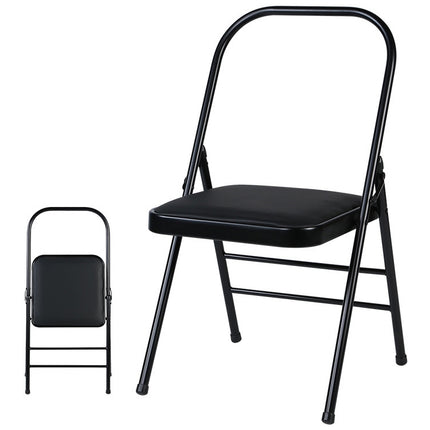 Experience Multifunctional Folding Yoga Chair, Couble Beam(Black)-garmade.com