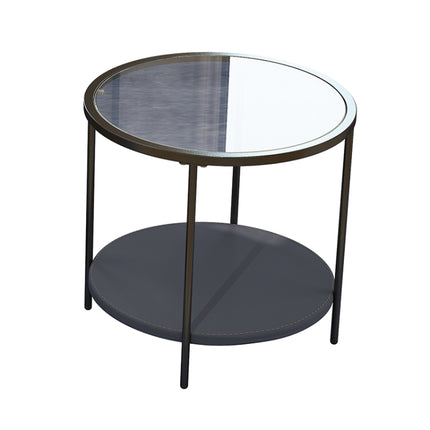 [US Warehouse] Coffee Table Share with Pets Multi-function Tempered Glass Round Shape Tabletop Tea Table, Size: 21.6x21.6x20.2 inch-garmade.com