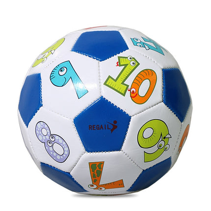 REGAIL No. 2 Intelligence PU Leather Wear-resistant Number Football for Children, with Inflator-garmade.com
