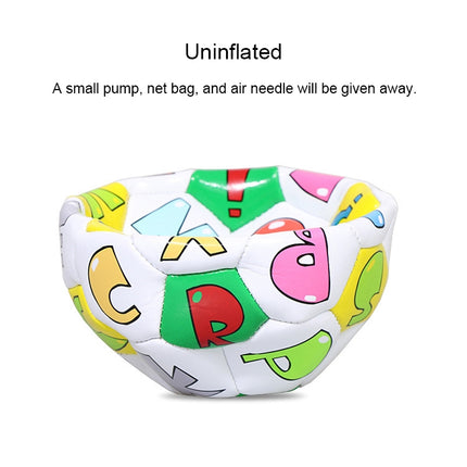 REGAIL No. 2 Intelligence PU Leather Wear-resistant Letter Football for Children, with Inflator-garmade.com
