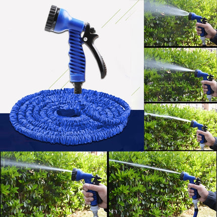 12.5-37.5m Telescopic Pipe Expandable Magic Flexible Garden Watering Hose with Spray Gun Set (Blue)-garmade.com