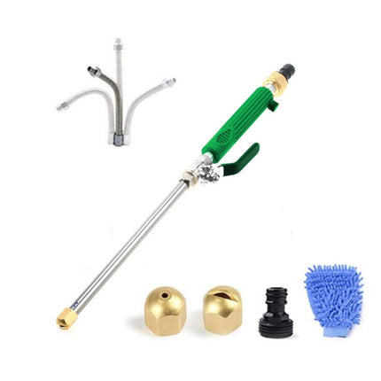 Garden Lawn Irrigation High Pressure Hose Spray Nozzle Car Wash Cleaning Tools Set (Green)-garmade.com