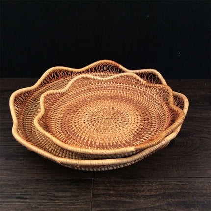 GP3 Braided Sweet Vegetable Fruit Snack Storage Tray Basket, Size: L-garmade.com