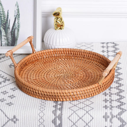 GP23 Braided Sweet Vegetable Fruit Snack Storage Tray Basket, Size: L-garmade.com