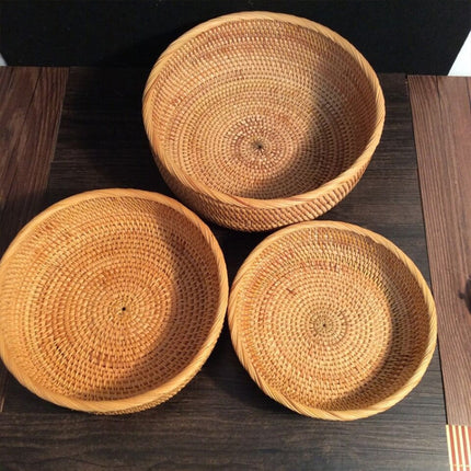 3 PCS Braided Sweet Vegetable Fruit Snack Storage Tray Display Basket-garmade.com