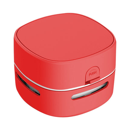 3W Hardcover Battery Style Portable Handheld Wireless Mini Desktop Vacuum Cleaner(Red)-garmade.com