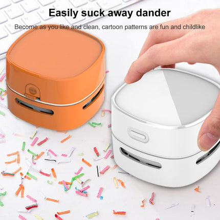 3W Hardcover Battery Style Portable Handheld Wireless Mini Desktop Vacuum Cleaner(Orange)-garmade.com