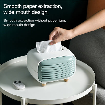 Creative Radio Shape Tissue Box Simple Household Plastic Desktop Storage Box, Size:19x13.5x14cm (Green)-garmade.com