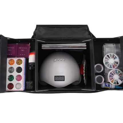 Removable Simple Portable Makeup Beauty Nail Storage Box (Black)-garmade.com