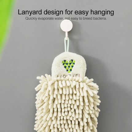 Hand Towel Cartoon Embroidered Quick-drying Hanging Kitchen Towel (Green)-garmade.com