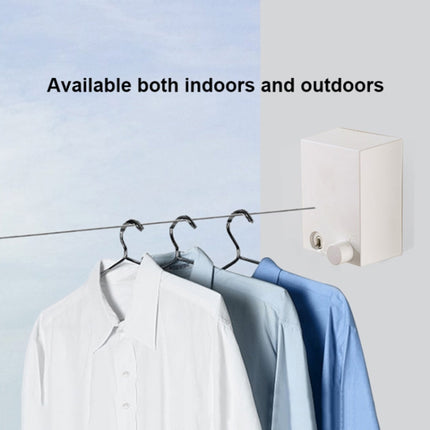 Retractable Indoor And Outdoor Clothes Wall Hanger Magic Drying Rack Balcony Bathroom Invisible Clothesline Wire Rope(White)-garmade.com