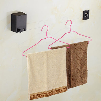 Retractable Indoor And Outdoor Clothes Wall Hanger Magic Drying Rack Balcony Bathroom Invisible Clothesline Wire Rope (Silver)-garmade.com