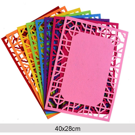 School Stereo Colorful Thick Non-woven Background Pad Decoration Materials, Size: 40x28cm(Pink)-garmade.com
