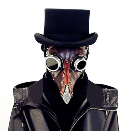 FHG103BN Halloween Metal + Leather Beak Shape Mask-garmade.com