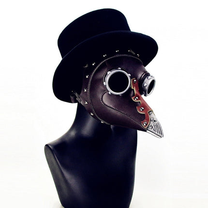 FHG103BN Halloween Metal + Leather Beak Shape Mask-garmade.com
