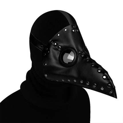 HG65005 Halloween Dress Up Props Rivets Beak Shape Mask(Black)-garmade.com