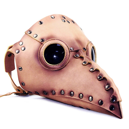 HG65005 Halloween Dress Up Props Rivets Beak Shape Mask(Brown)-garmade.com