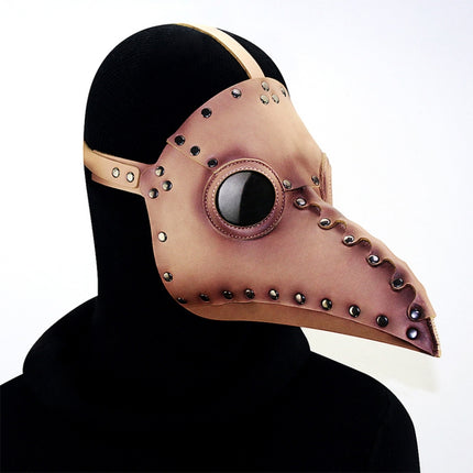 HG65005 Halloween Dress Up Props Rivets Beak Shape Mask(Brown)-garmade.com