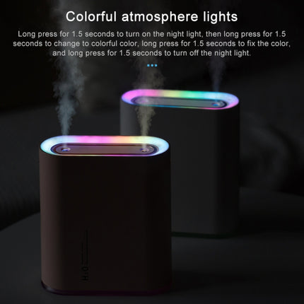 Y10 Runway Dual Jet Humidifier Colorful Marquee Night Light 1L Air Purifier for Home Office(Pink)-garmade.com