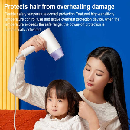 Original Xiaomi ShowSee Negative Ion Folding Electric Hair Dryer, US Plug (White)-garmade.com
