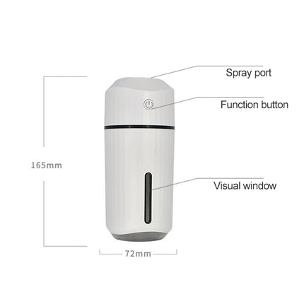 Large Capacity 320ml LED Automatic Humidifier Sprayer, Battery Version(White)-garmade.com