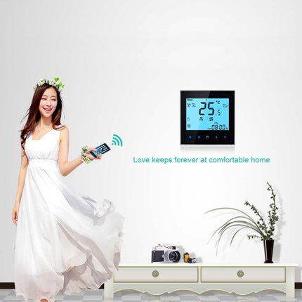 LCD Display Air Conditioning 2-Pipe Programmable Room Thermostat for Fan Coil Unit, Supports Wifi(White)-garmade.com