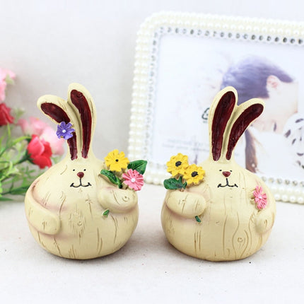 2 PCS Creative Resin Crafts Large Cute Fat Garlic Rabbit Ornaments Home Bar Decoration-garmade.com