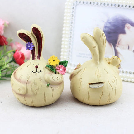 2 PCS Creative Resin Crafts Large Cute Fat Garlic Rabbit Ornaments Home Bar Decoration-garmade.com