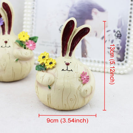 2 PCS Creative Resin Crafts Large Cute Fat Garlic Rabbit Ornaments Home Bar Decoration-garmade.com