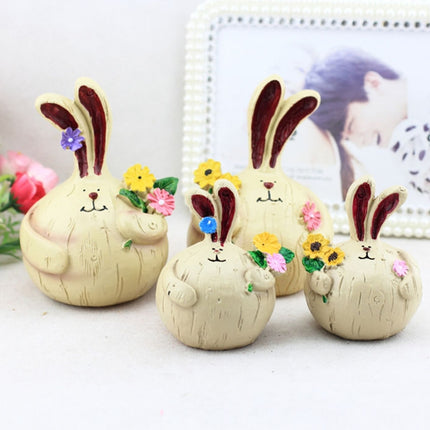 2 PCS Creative Resin Crafts Large Cute Fat Garlic Rabbit Ornaments Home Bar Decoration-garmade.com