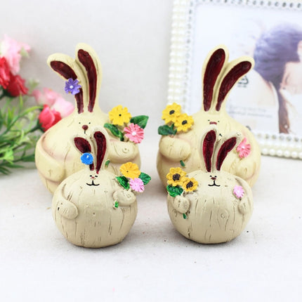 2 PCS Creative Resin Crafts Large Cute Fat Garlic Rabbit Ornaments Home Bar Decoration-garmade.com