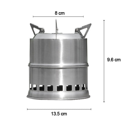 Outdoor Camping Mini Stainless Steel Wood-burning Stove Solid alcohol Stove for Picnic Heating-garmade.com