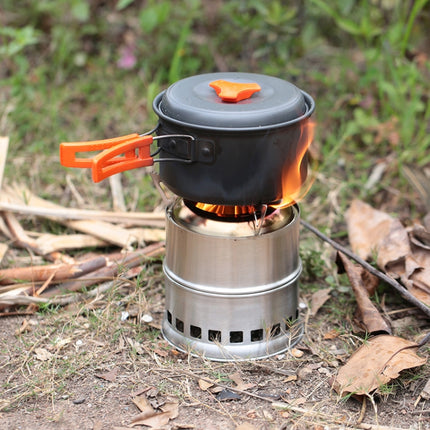 Outdoor Camping Mini Stainless Steel Wood-burning Stove Solid alcohol Stove for Picnic Heating-garmade.com