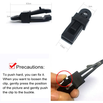 20 PCS Outdoor Tent Awnings Windproof Fixing Clip Multifunctional Wind Rope Buckle (Black)-garmade.com