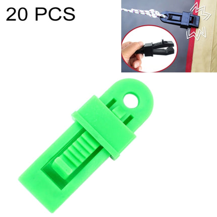 20 PCS Outdoor Tent Awnings Windproof Fixing Clip Multifunctional Wind Rope Buckle (Green)-garmade.com